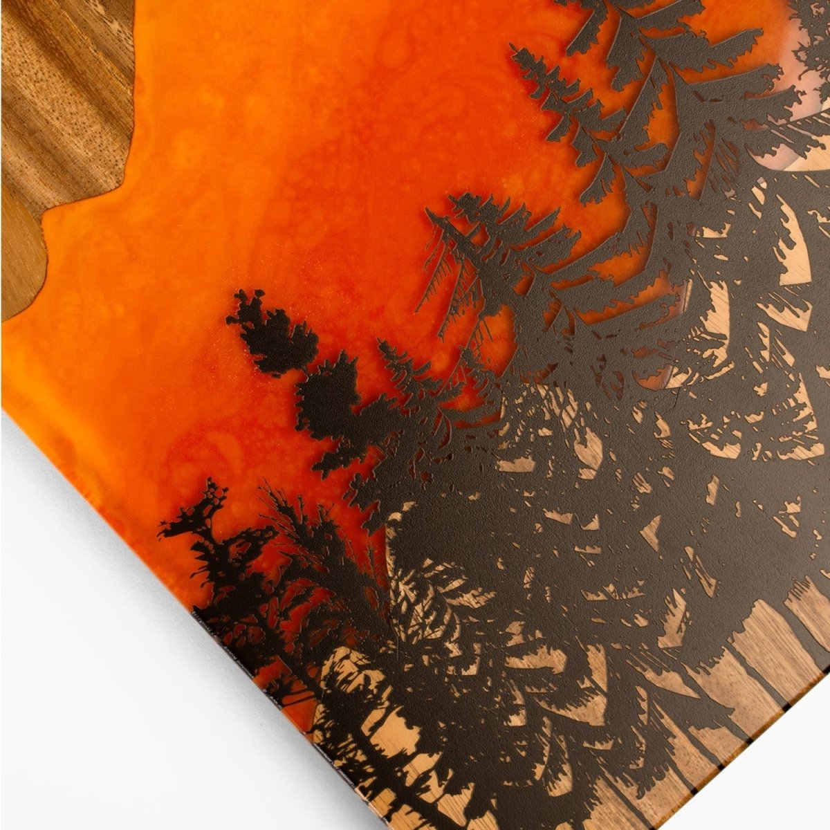 1ft x 2ft Orange Sunset Epoxy Resin Wood Compact Travel Cornhole Board Set, - American Cornhole Association