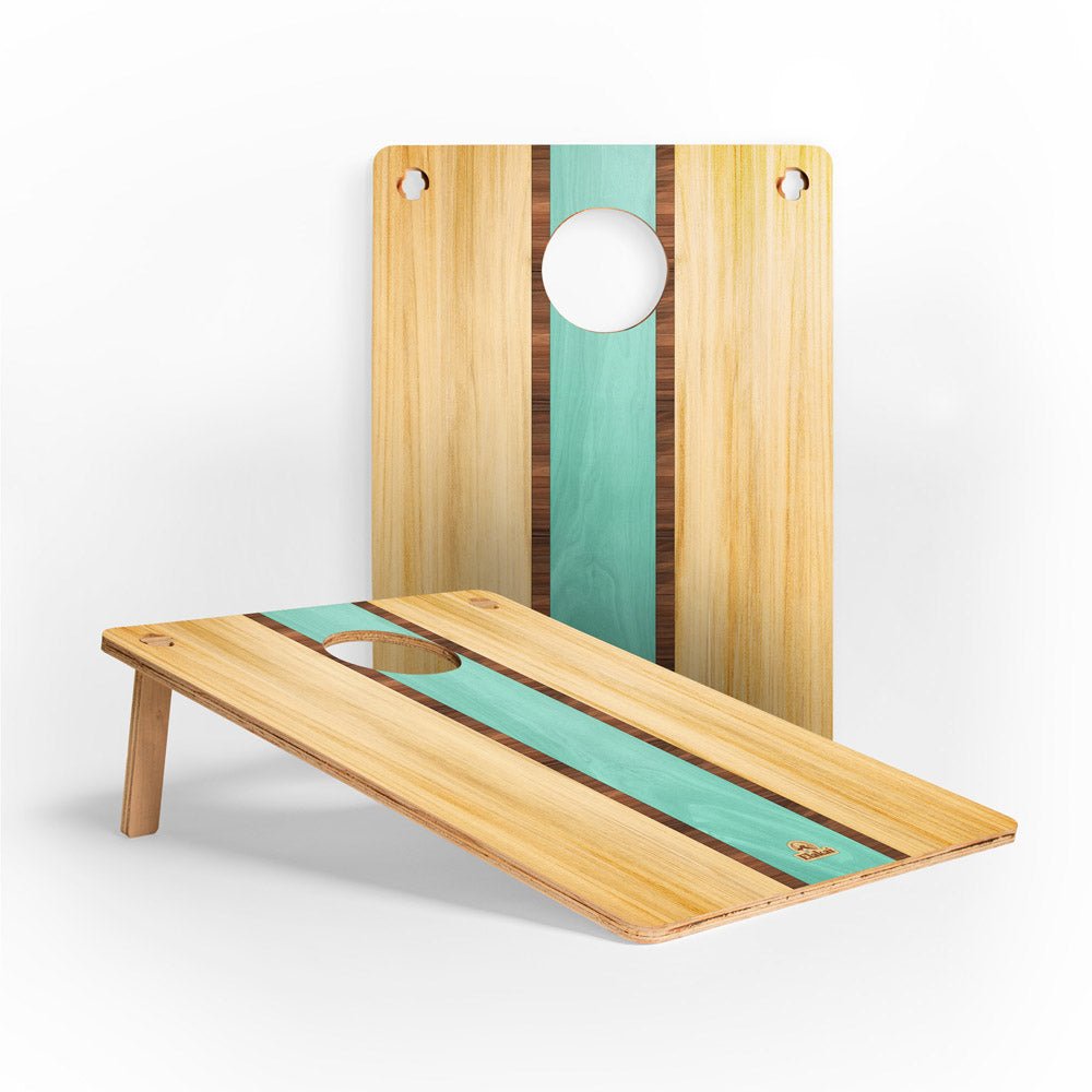 22in x 31in Retro Surf 1 - Hole Weekender Travel Cornhole Boards, - American Cornhole Association