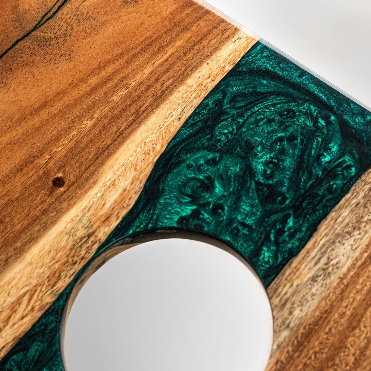 2x4 One of a Kind Green Pearl Epoxy Resin Live - Edge Wood Cornhole Boards, - American Cornhole Association