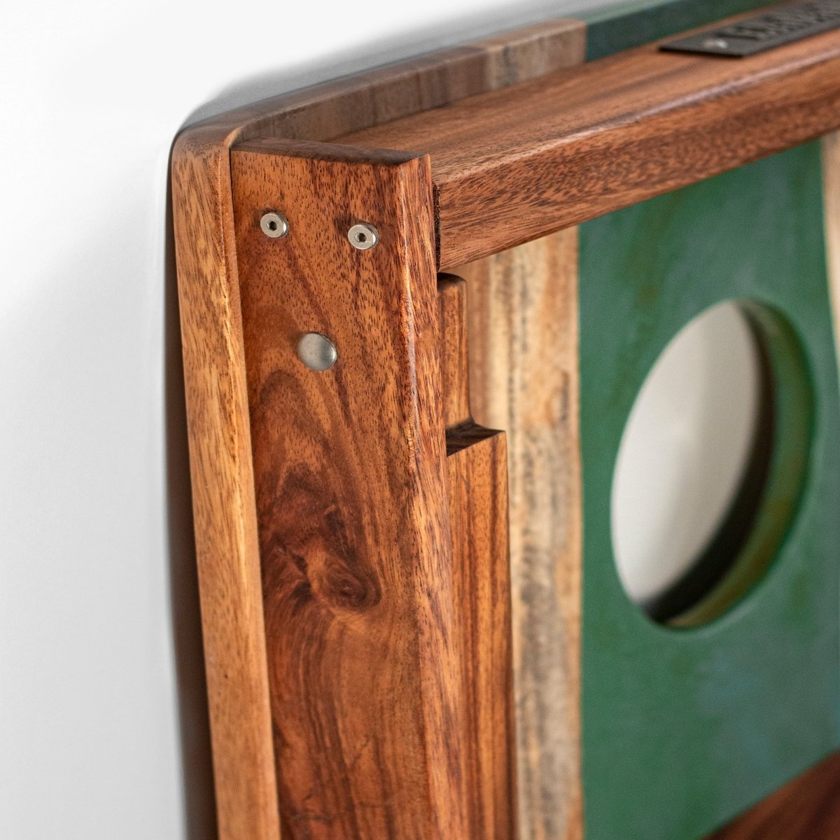 2x4 One of a Kind Teal and Orange Pearl Epoxy Resin Live - Edge Wood Cornhole Boards, - American Cornhole Association