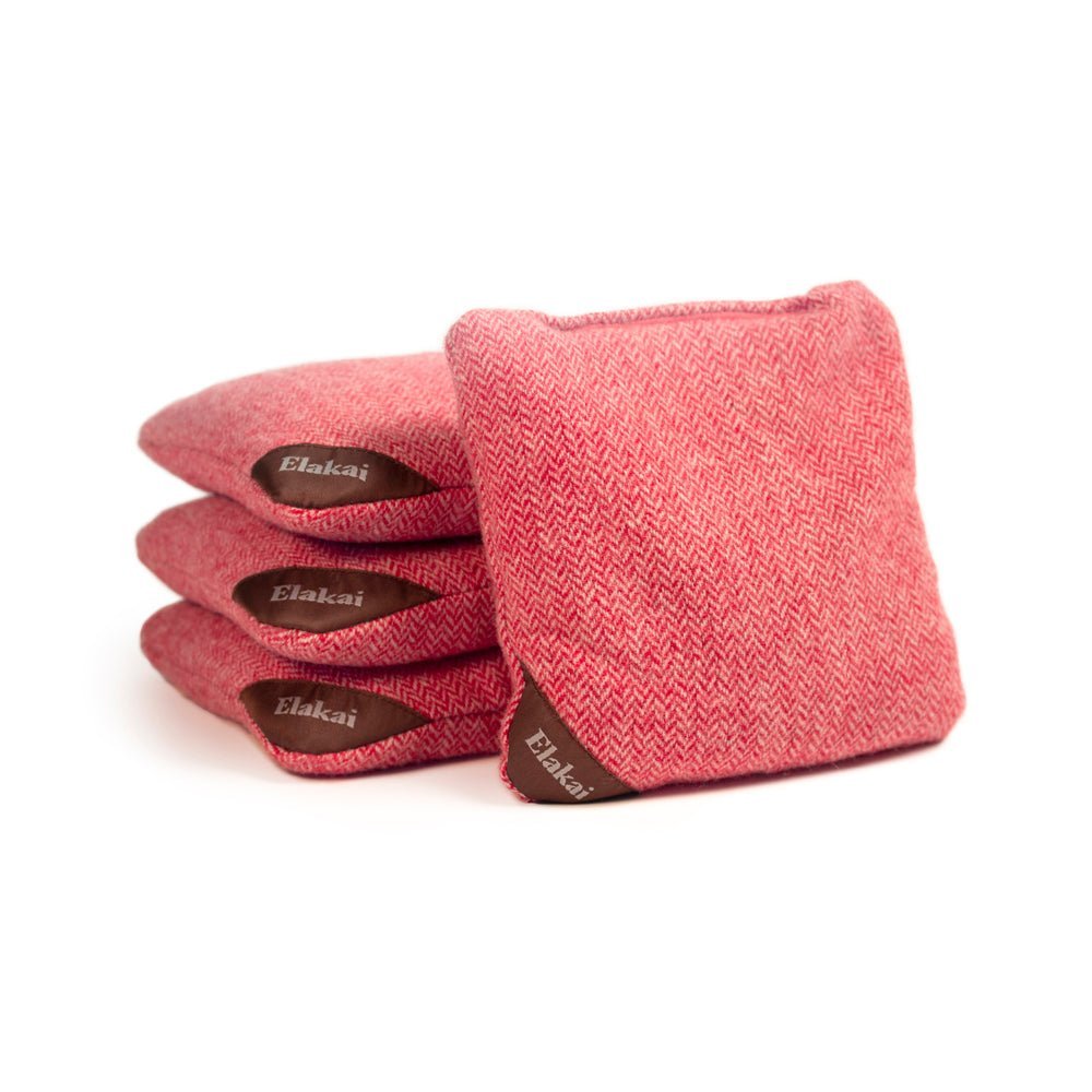 6 - in Herringbone Cornhole Bags | Premium All - Weather Collection - Cardinal Red EGCB66H-05 | American Cornhole Association