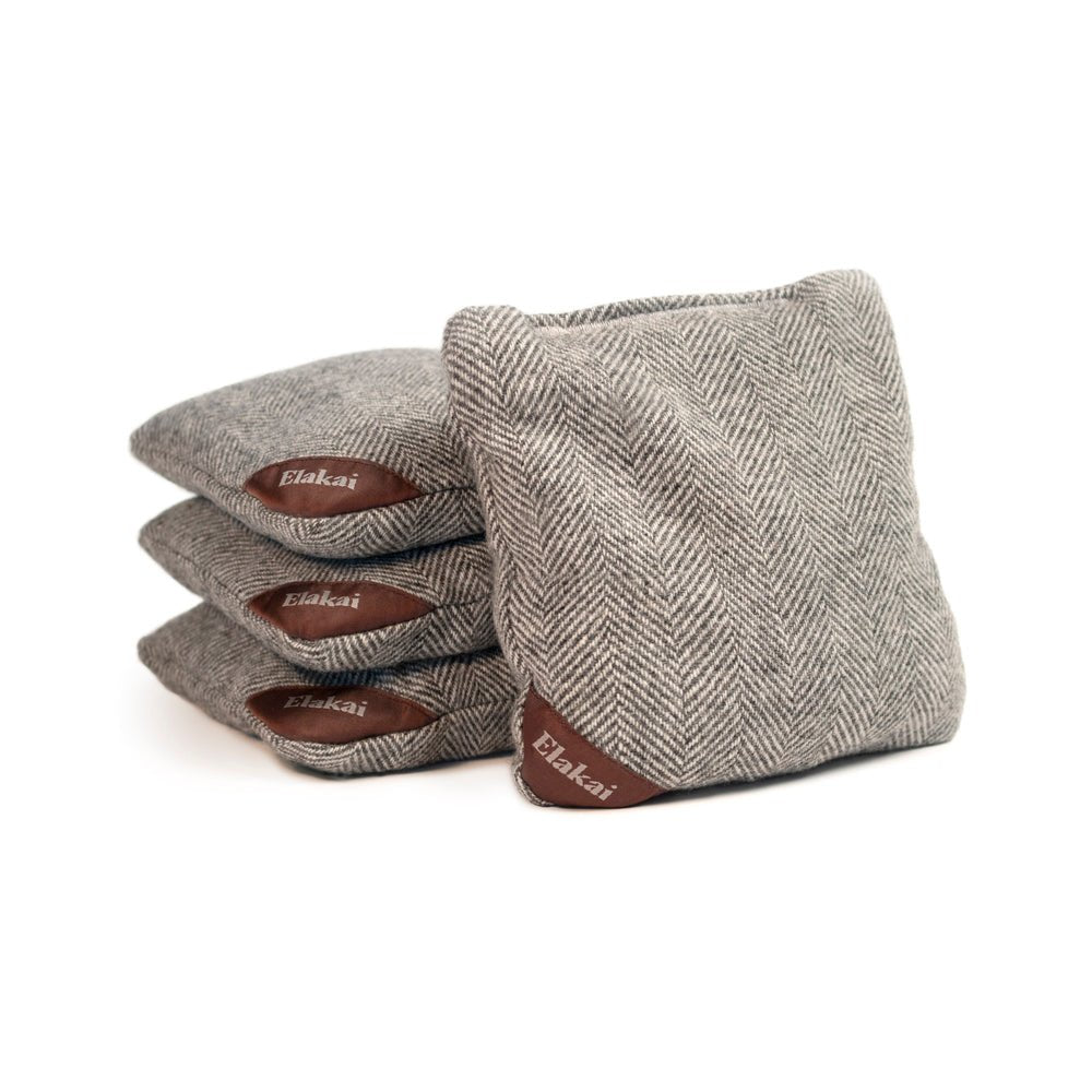 6 - in Herringbone Cornhole Bags | Premium All - Weather Collection - Gray Dove EGCB66H-07 | American Cornhole Association