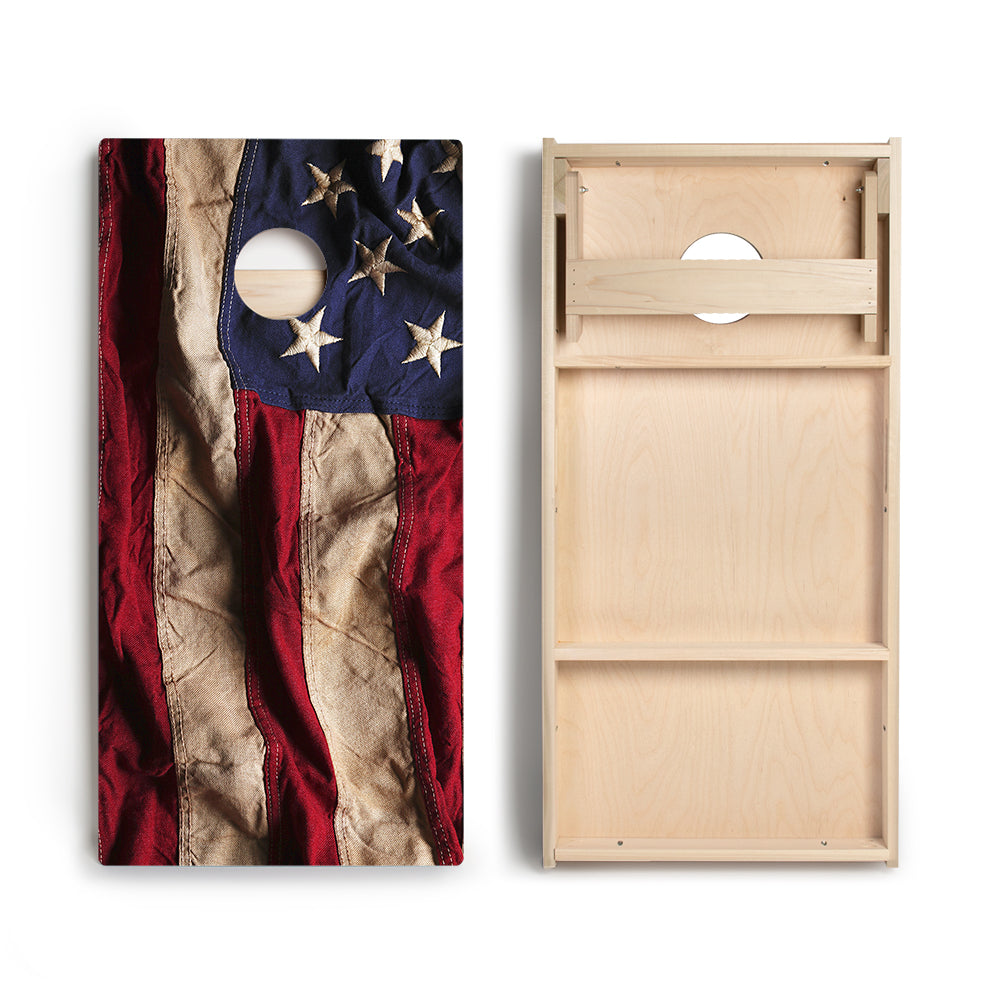 American Flag Cloth Star Cornhole Boards