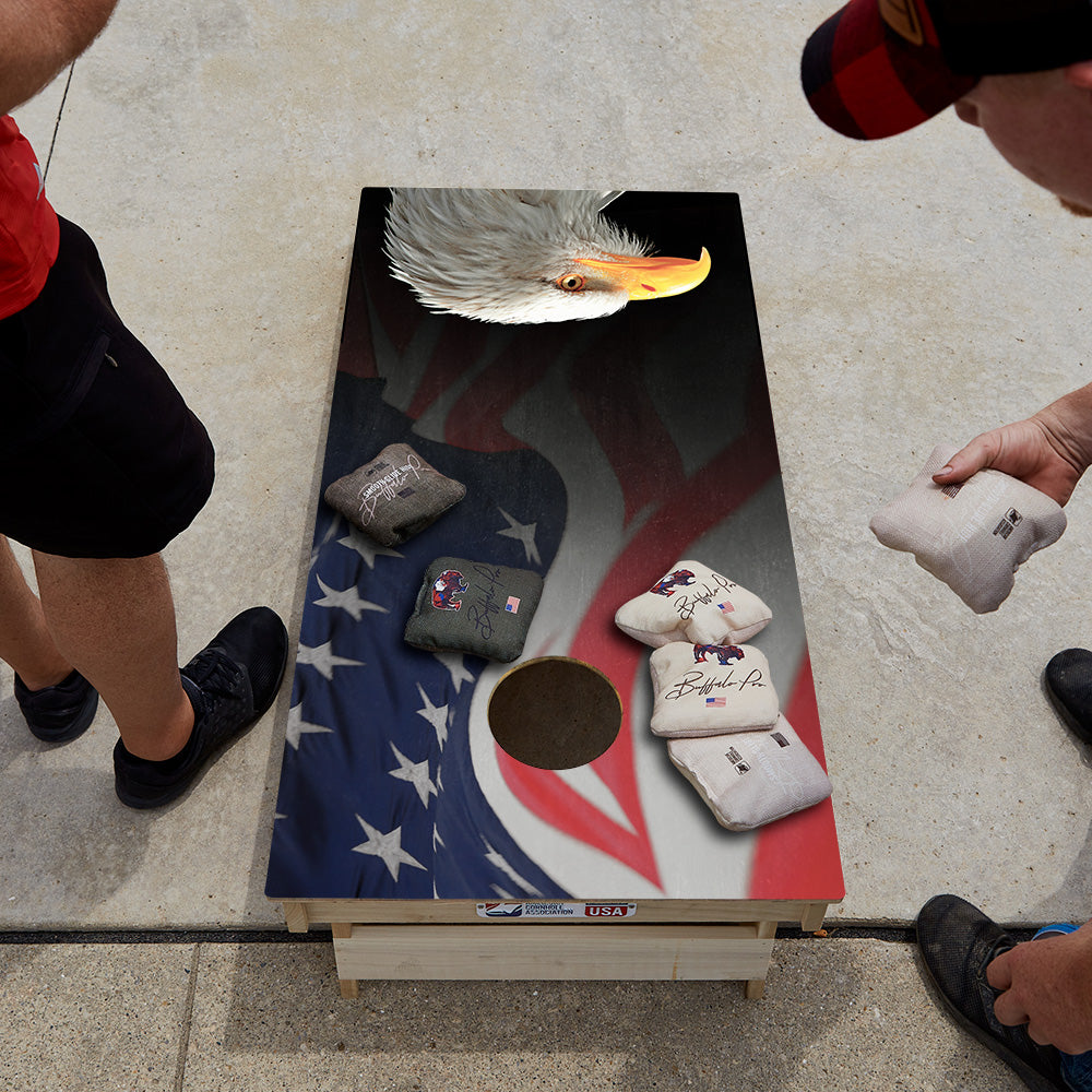 Cloth American Flag With Eagle Star Cornhole Boards