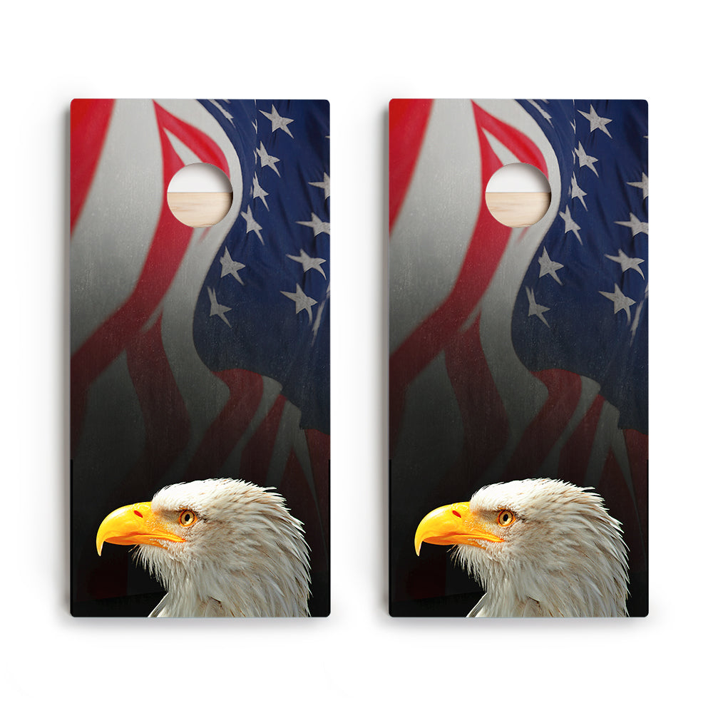 Cloth American Flag With Eagle Star Cornhole Boards