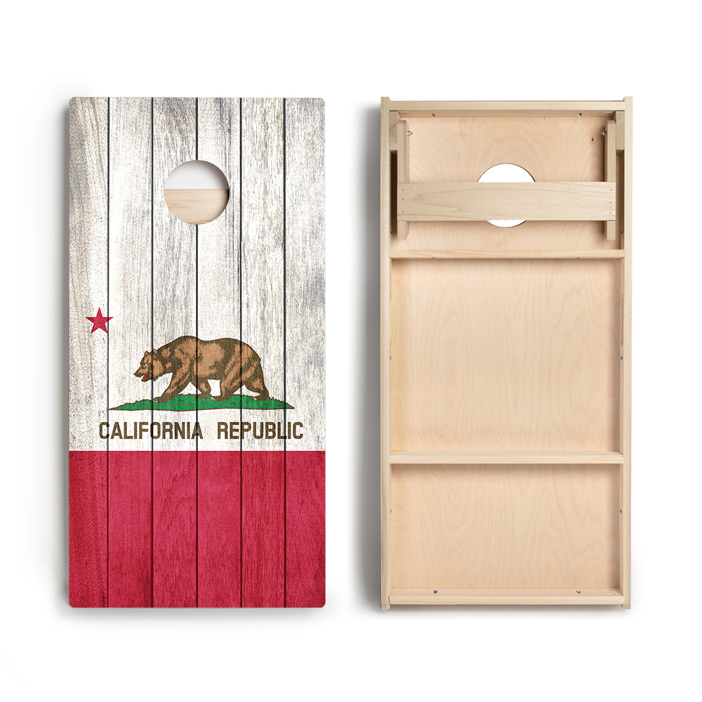 California Bear Flag Star Cornhole Boards