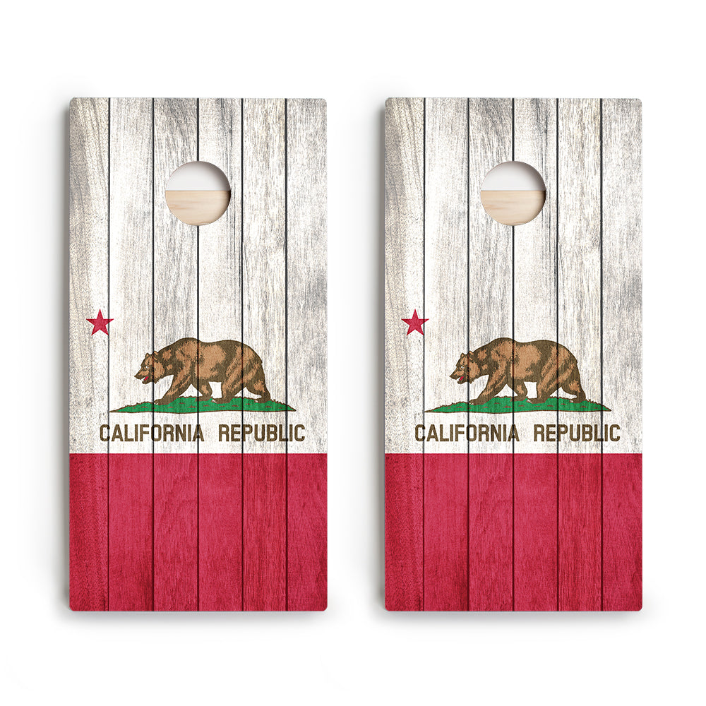 California Bear Flag Star Cornhole Boards