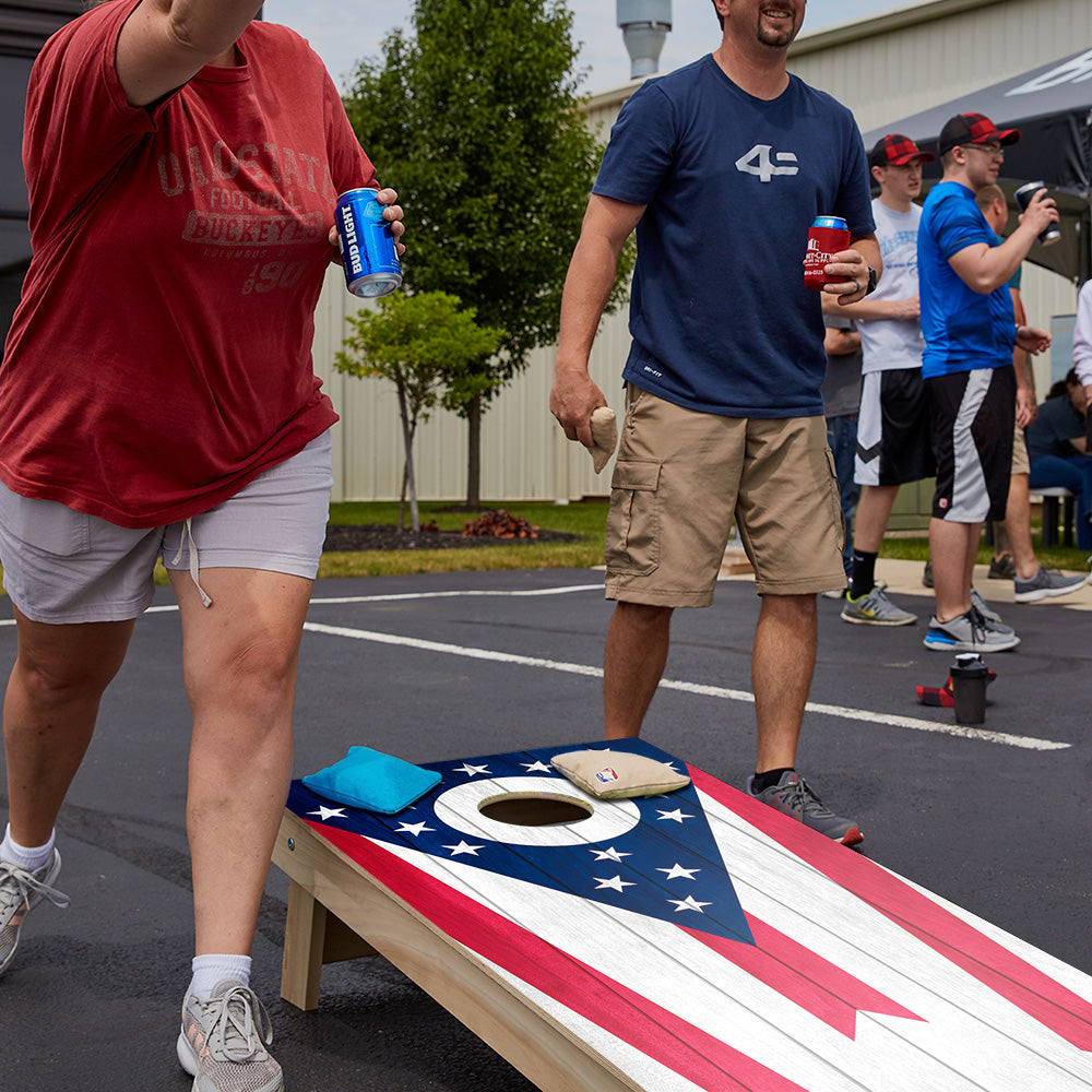 Ohio Flag Star Cornhole Boards