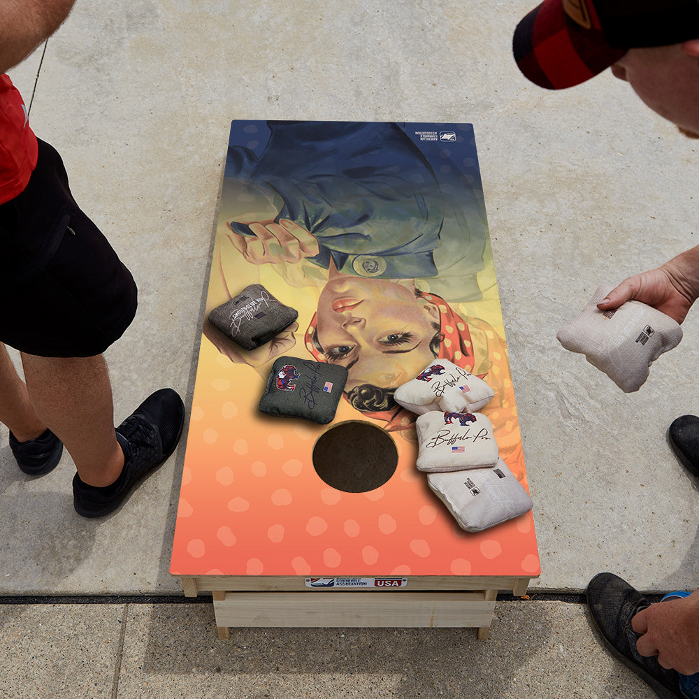 Retro We Can Do It Star Cornhole Boards