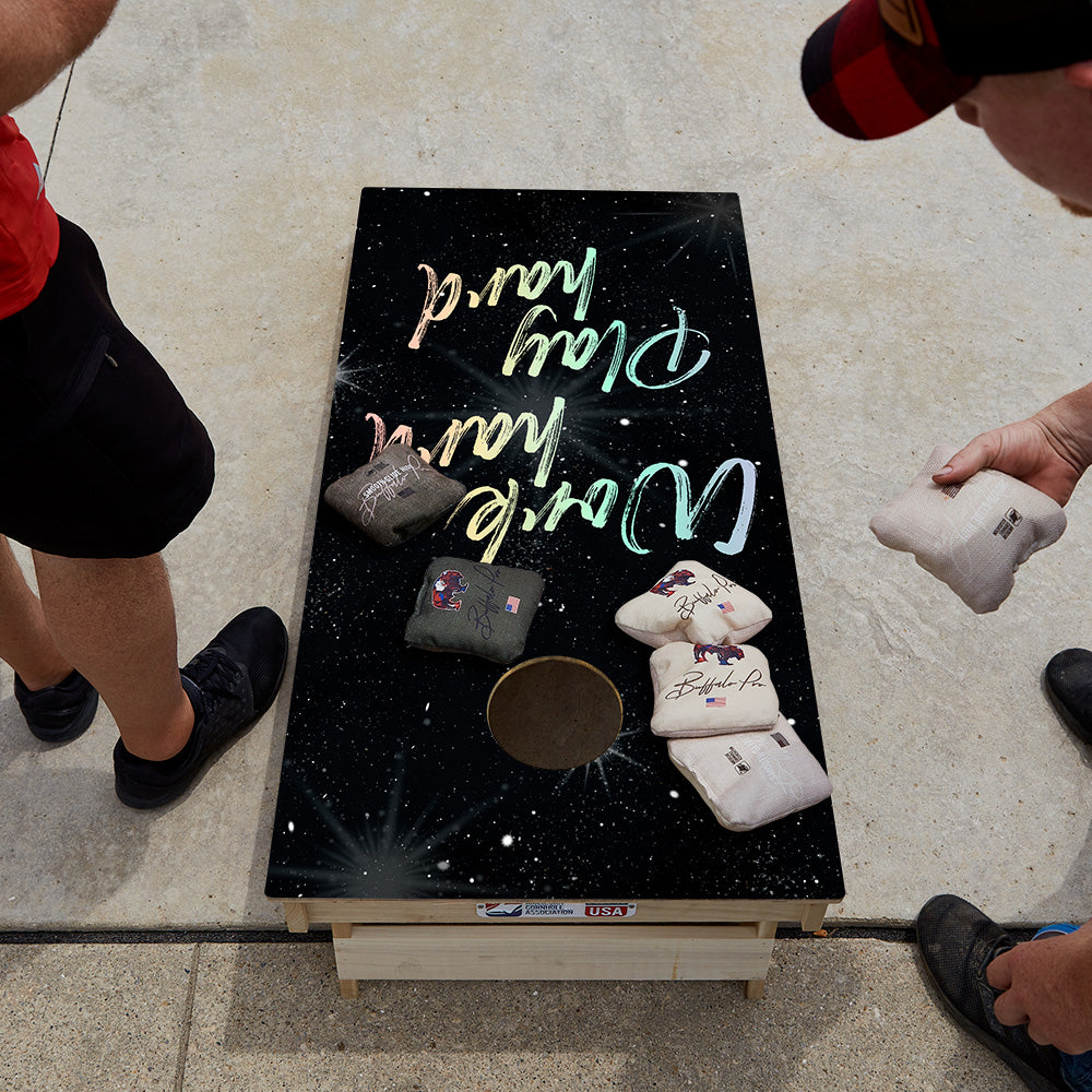 Work Hard Play Hard Star Cornhole Boards