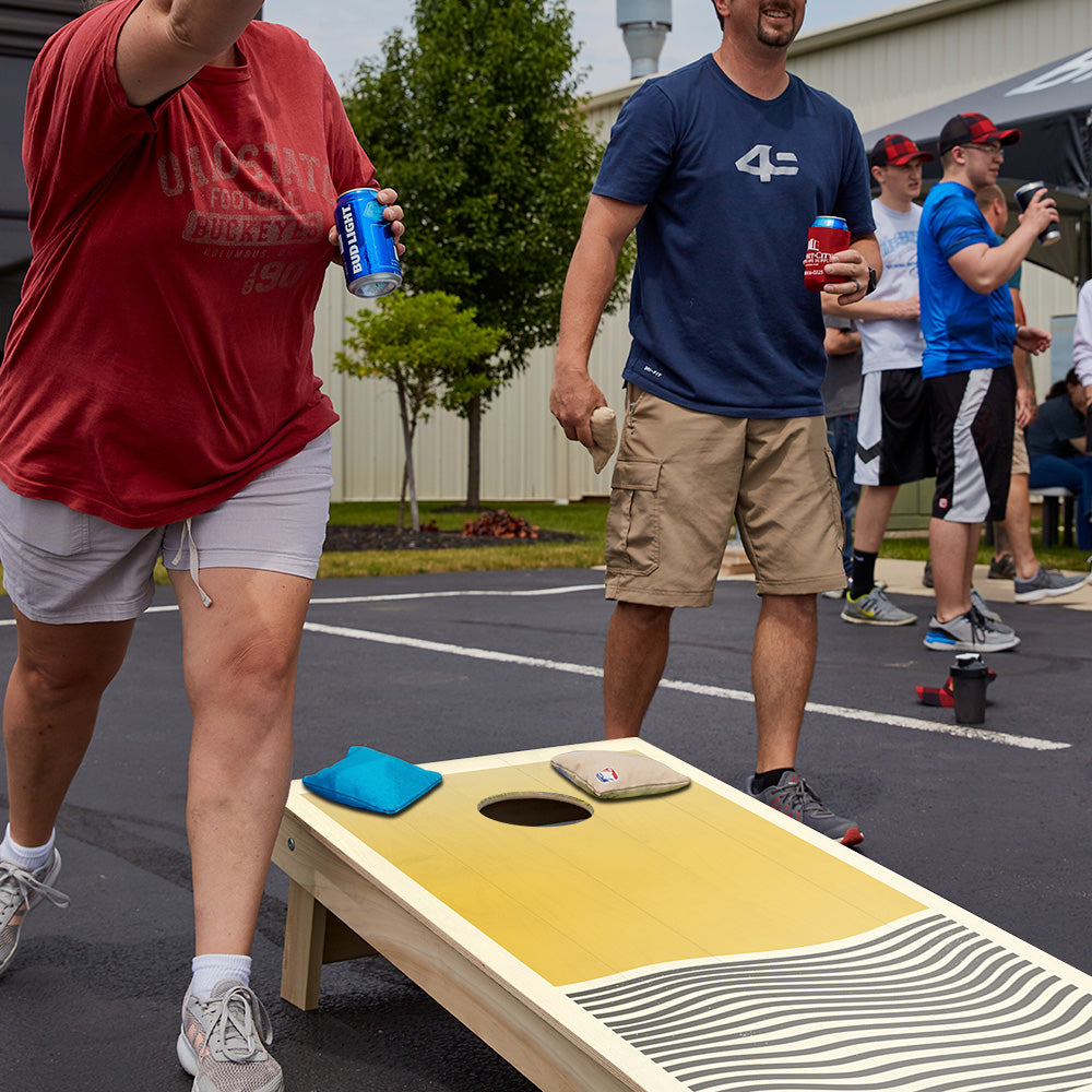 Yellow Waves Star Cornhole Boards