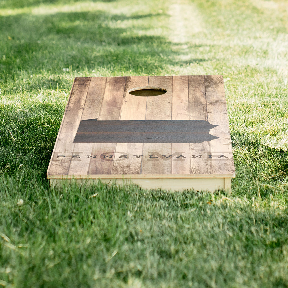 Home State Rustic Wood Pennsylvania Star Cornhole Boards