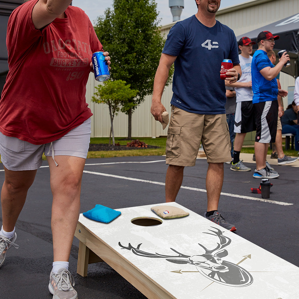 Deer Illustration Star Cornhole Boards