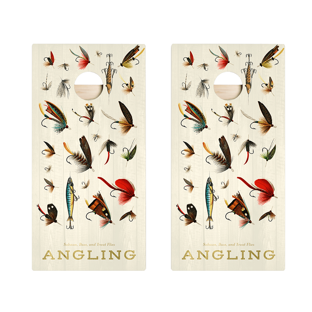 Outdoors Vintage Fishing Flies Star Cornhole Boards