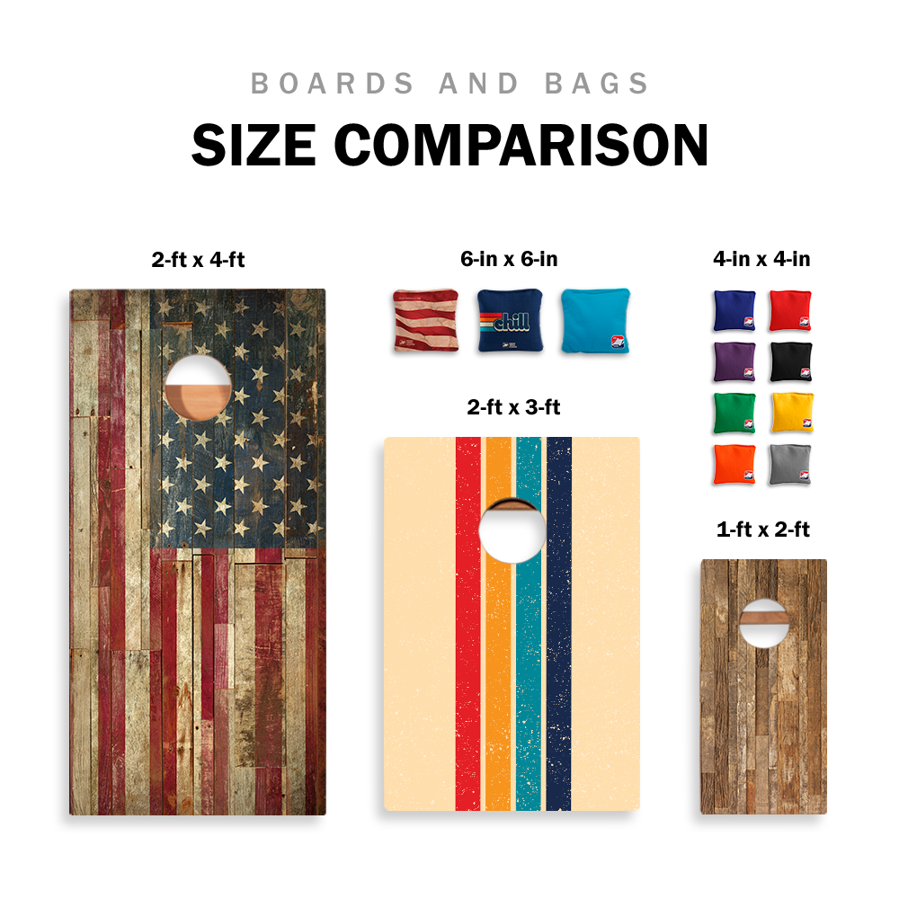 2x4 Star Retro Stripes Sunset Professional Regulation Cornhole Boards