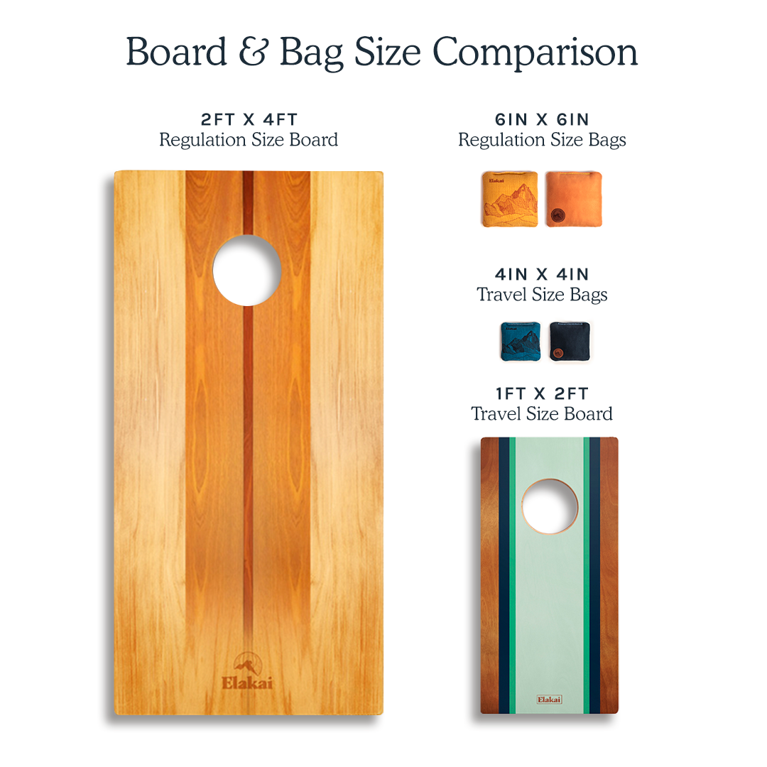 1ft x 2ft Retro Woody Compact Travel Cornhole Board Set