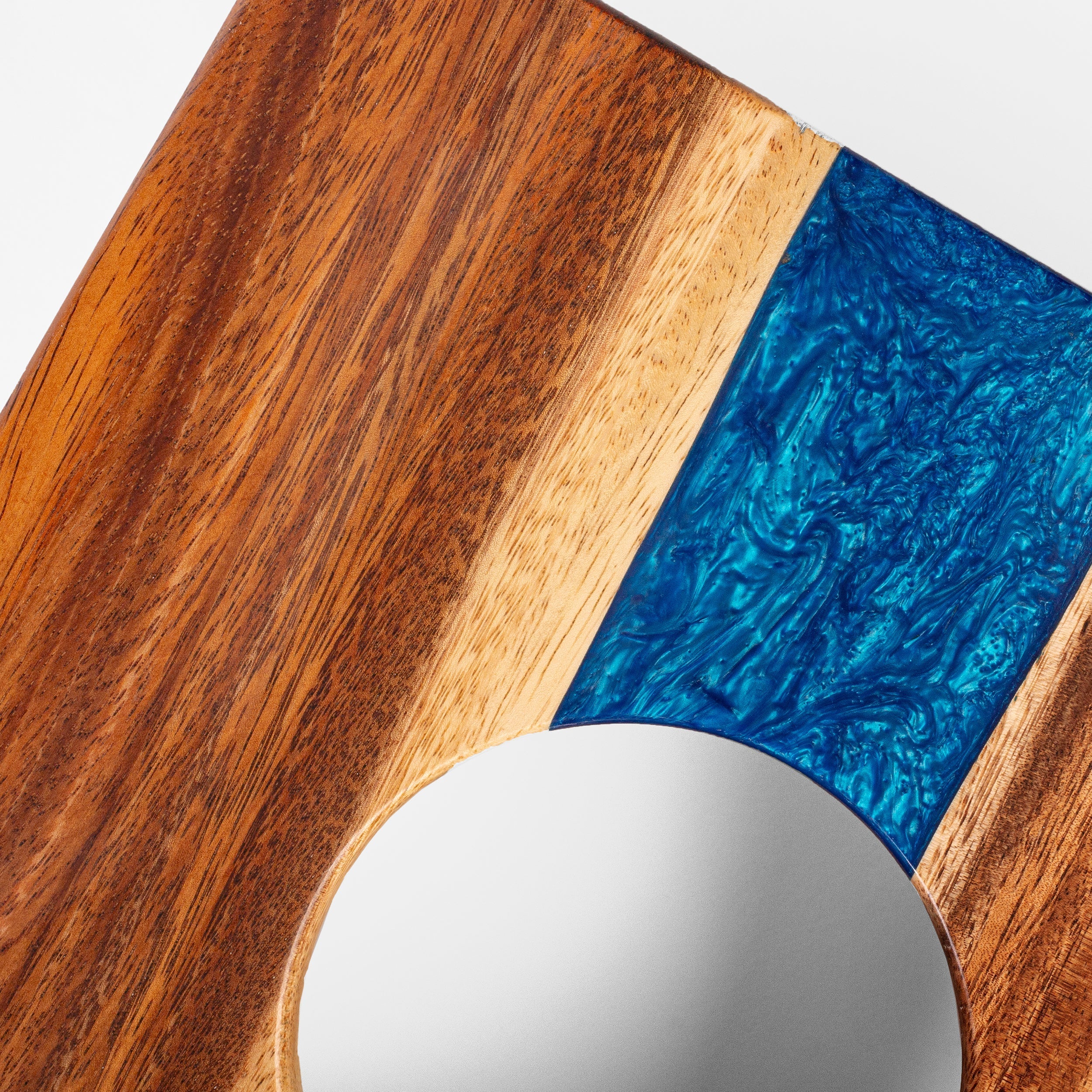 1ft x 2ft One of a Kind Blue Pearl Epoxy Resin Wood Compact Travel Cornhole Board Set