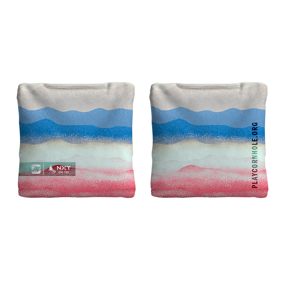 Rippling Stripes Red Blue NXT Dri-Tek Cornhole Bags