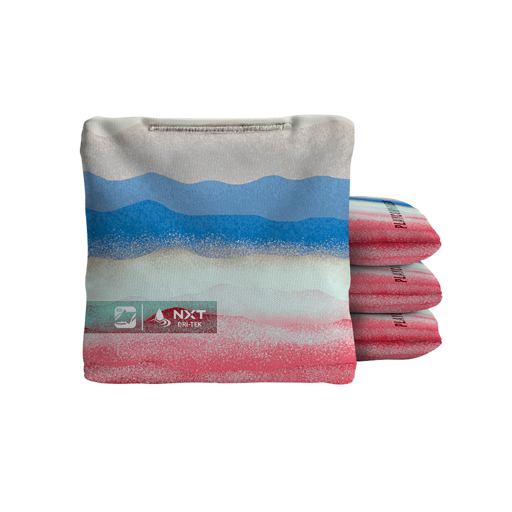 Rippling Stripes Red Blue NXT Dri-Tek Cornhole Bags