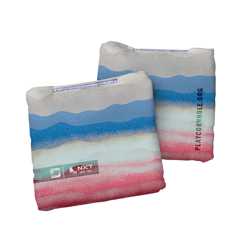 Rippling Stripes Red Blue NXT Dri-Tek Cornhole Bags