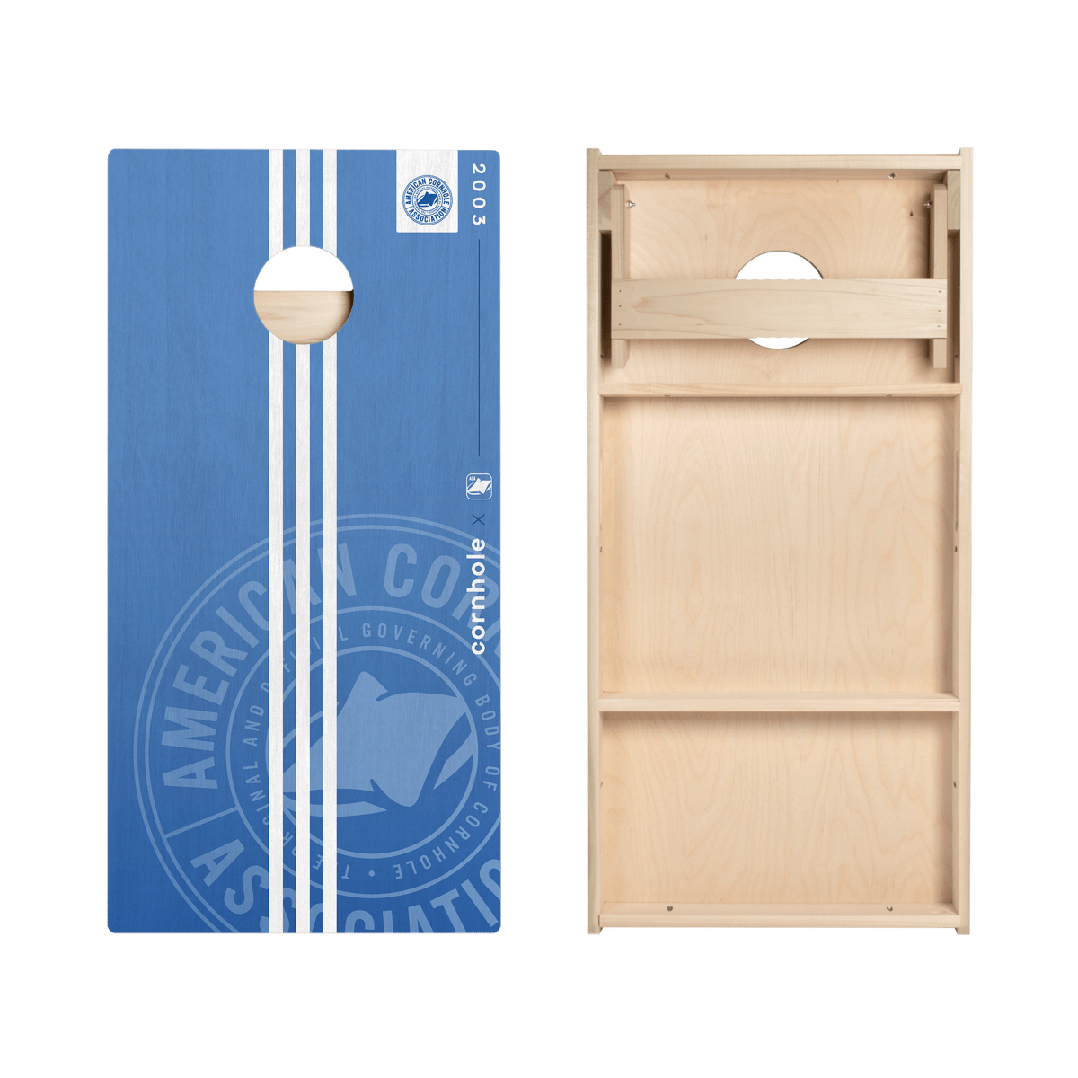 ACA Logo Racer Stripes Star Cornhole Boards, - American Cornhole Association