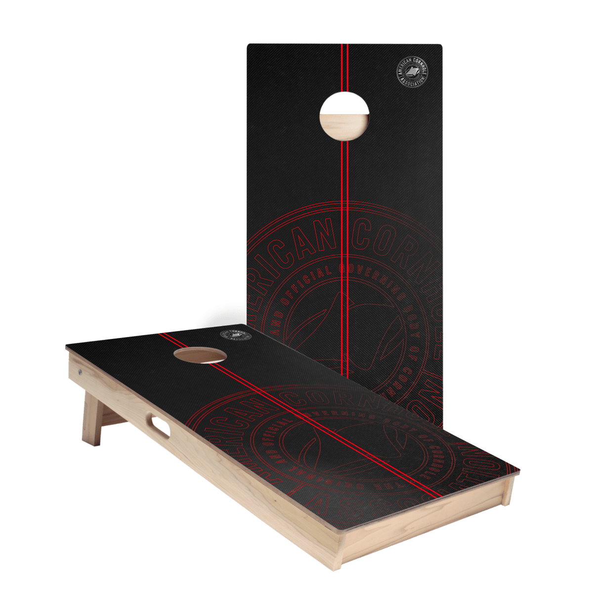 ACA Logo Red Stripes Star Cornhole Boards, - American Cornhole Association