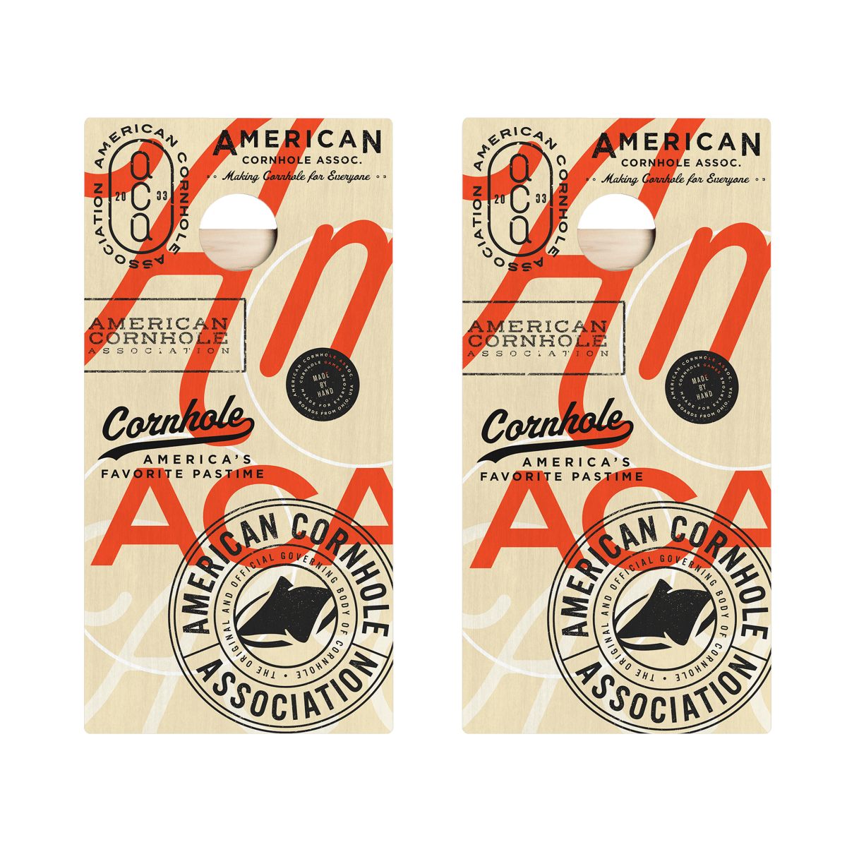 ACA Vintage Logos Cornhole Boards, - American Cornhole Association