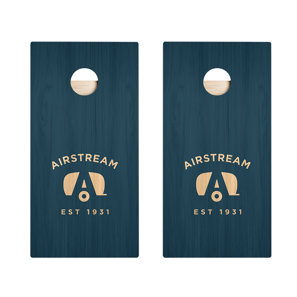 Airstream Blue Wood Cornhole Boards, - American Cornhole Association
