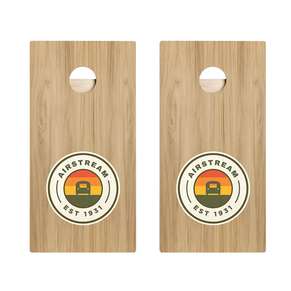 Airstream Retro Badge Cornhole Boards, - American Cornhole Association
