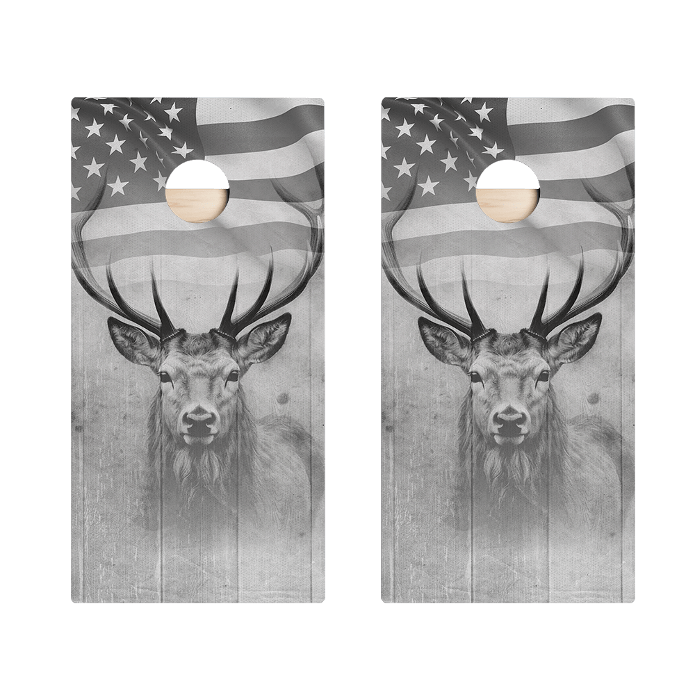 American Flag Antlers Star Cornhole Boards, - American Cornhole Association