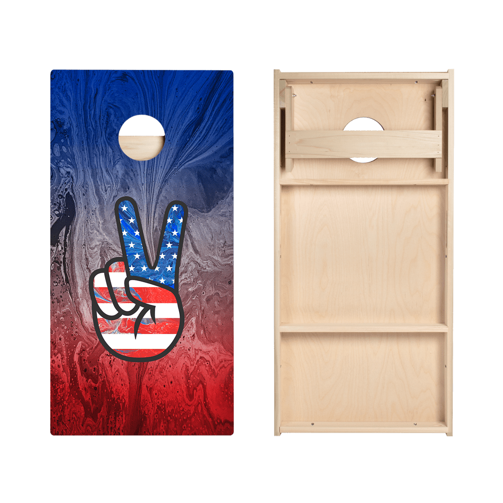 American Flag Peace Sign Star Cornhole Boards - ACA - 000177 | American Cornhole Association