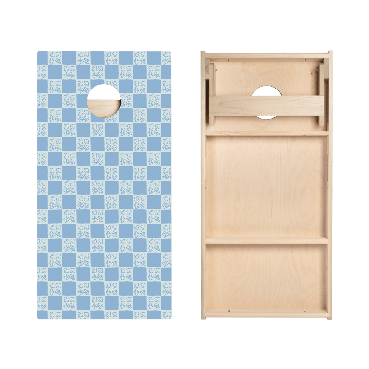 Beachy Blue Grid Star Cornhole Boards, - American Cornhole Association