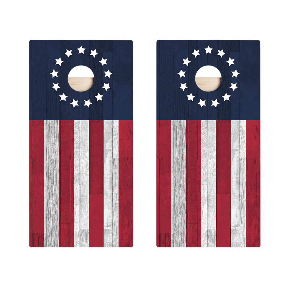 Betsy Ross Flag Star Cornhole Boards, - American Cornhole Association