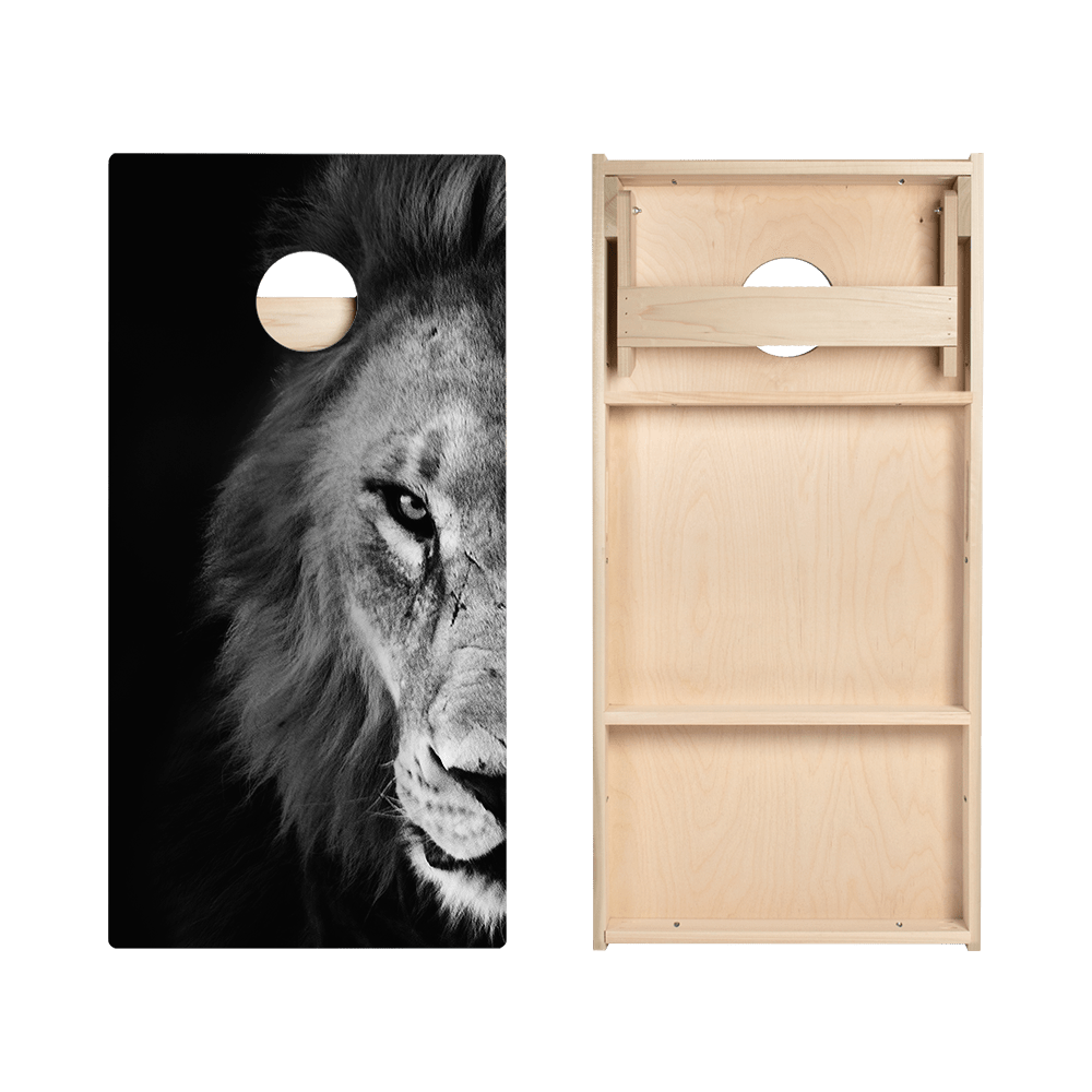 Black And White Lion Star Cornhole Boards, - American Cornhole Association