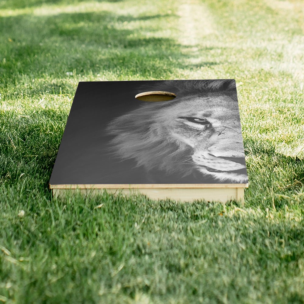 Black And White Lion Star Cornhole Boards, - American Cornhole Association
