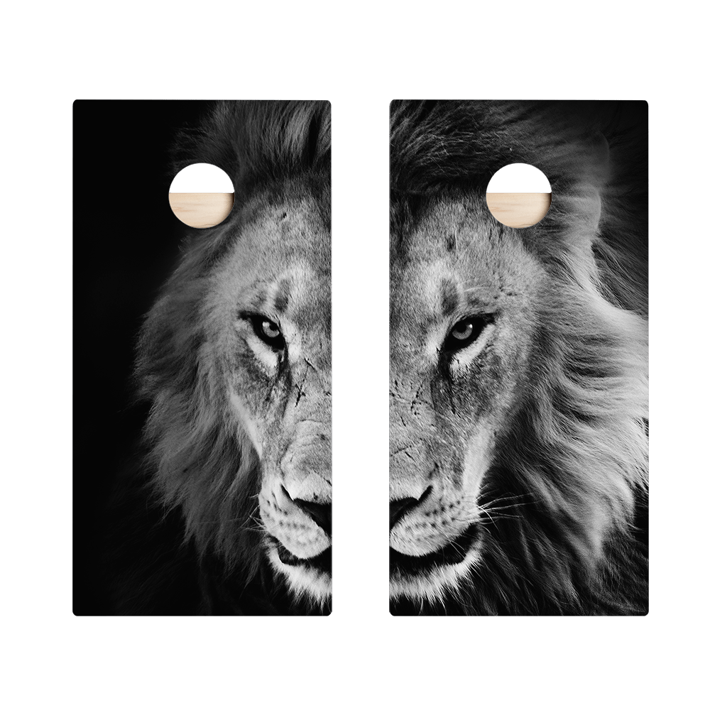 Black And White Lion Star Cornhole Boards, - American Cornhole Association