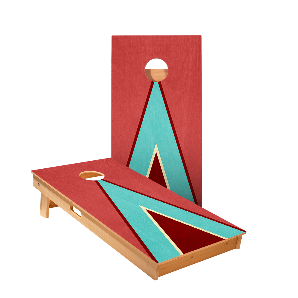 2x4 Star Classic Retro Triangle - Red and Blue Professional Regulation Cornhole Boards