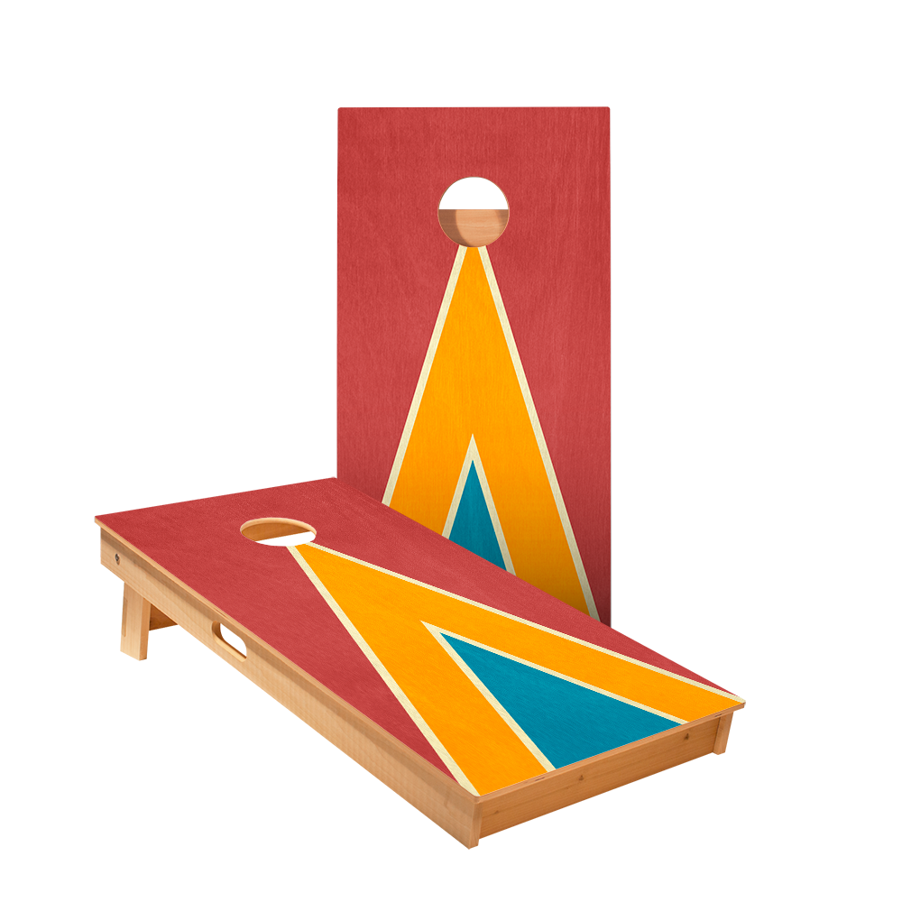 2x4 Star Classic Retro Triangle - Red, Orange, and Blue Professional Regulation Cornhole Boards