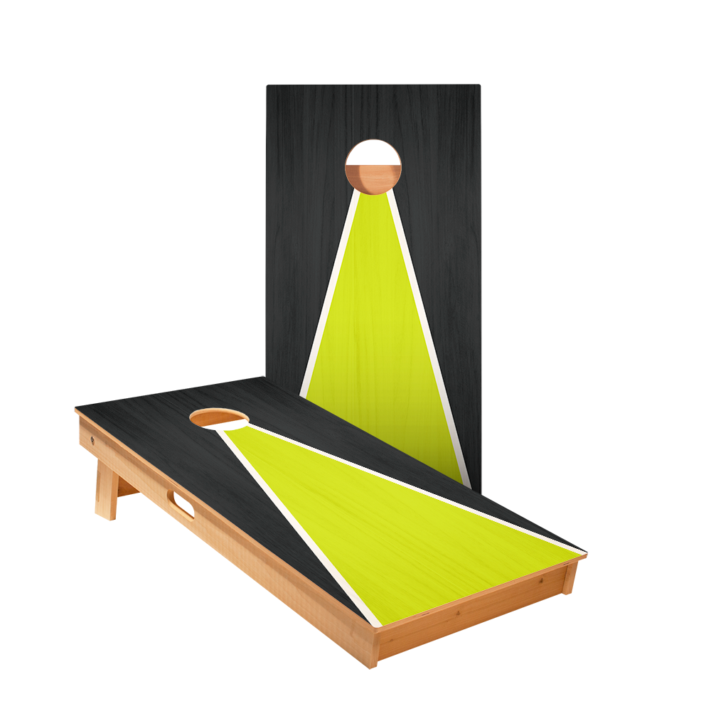 2x4 Star Classic Triangle - Black and Neon Green Professional Regulation Cornhole Boards
