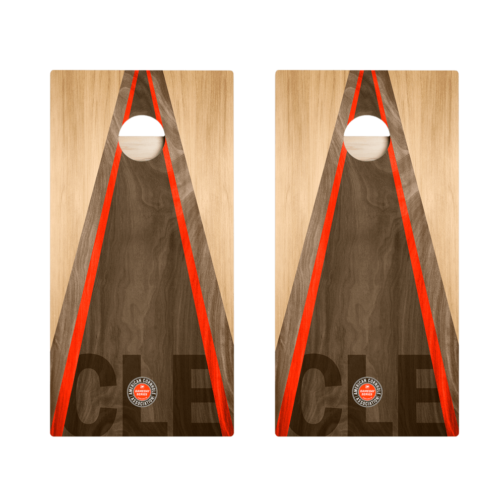 Cleveland Football Gameday Classic Triangle Star Cornhole Boards - American Cornhole Association