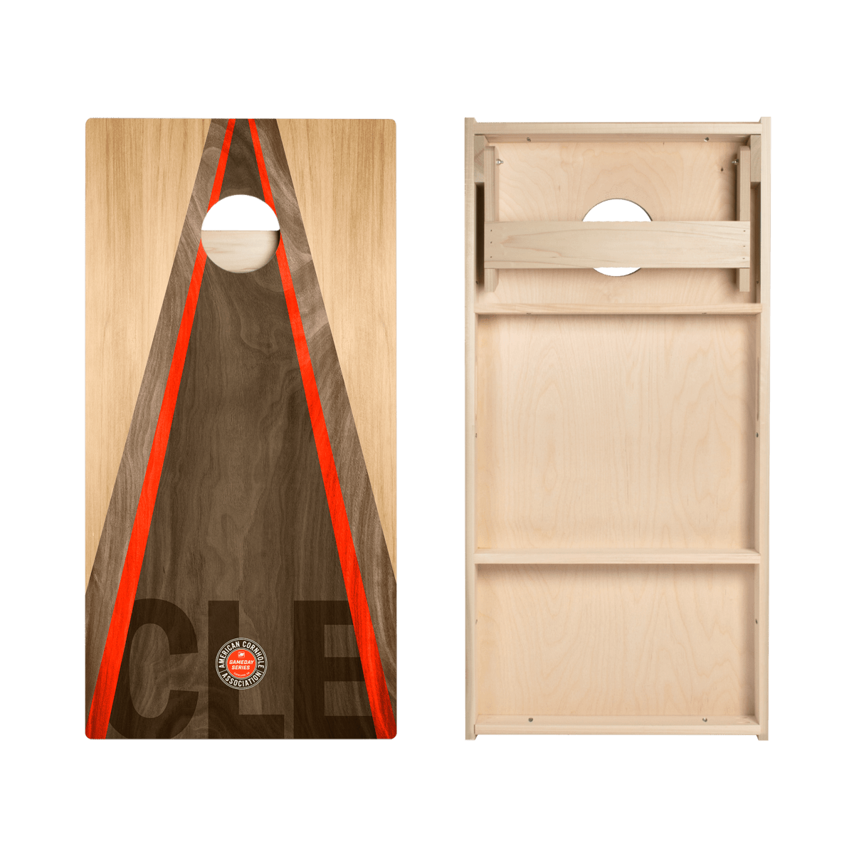 Cleveland Football Gameday Classic Triangle Star Cornhole Boards - American Cornhole Association