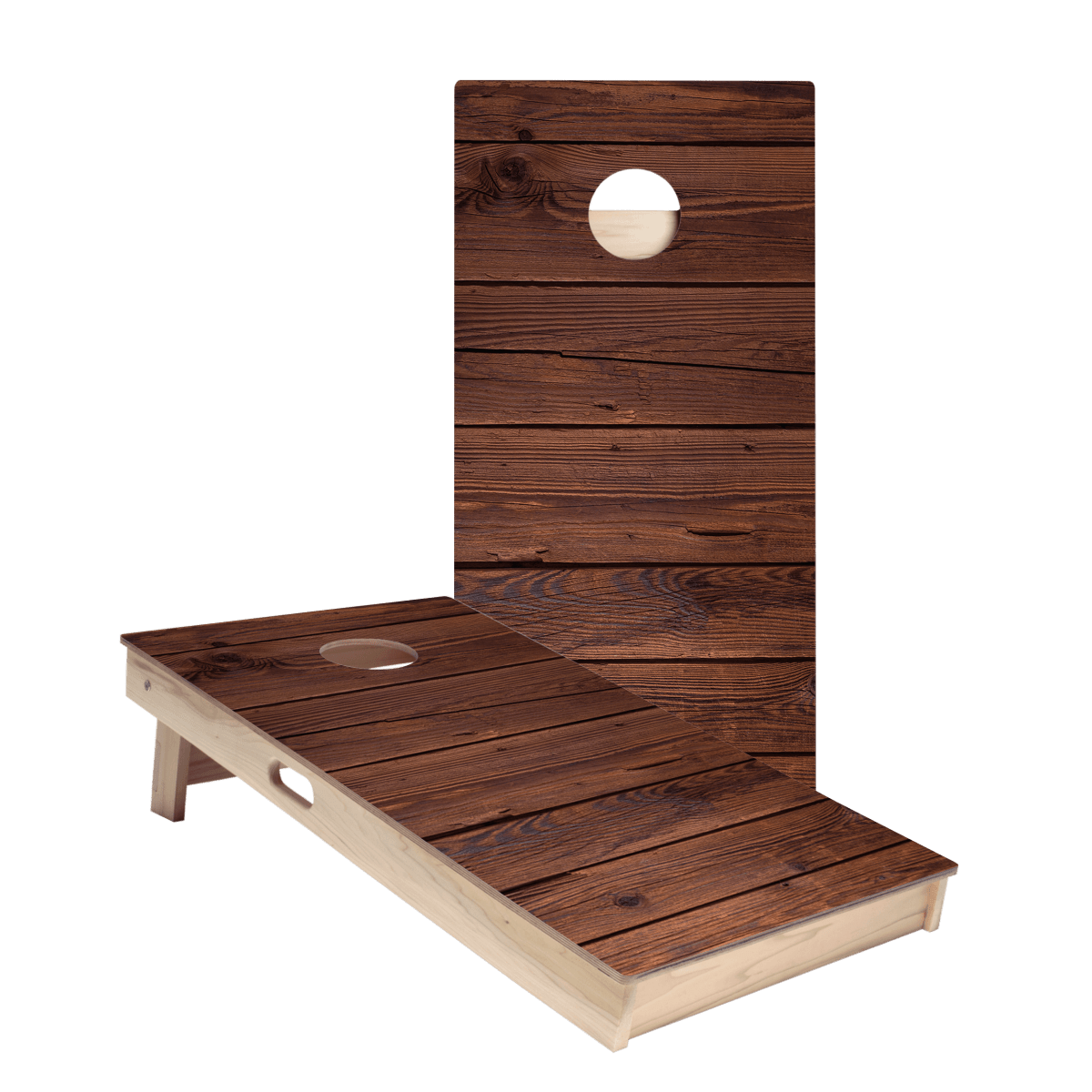 Dark Stained Wood Star Cornhole Boards, - American Cornhole Association