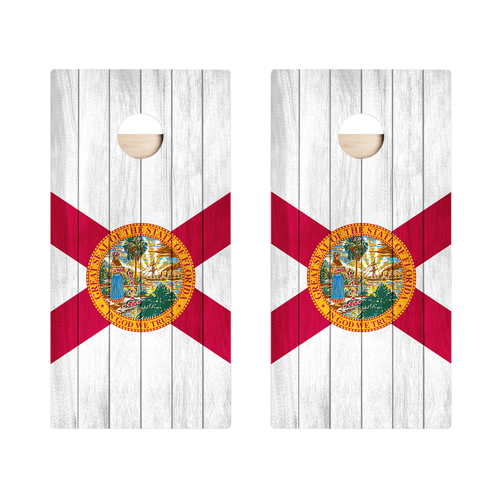 Florida Flag Star Cornhole Boards - ACA - 000113 | American Cornhole Association