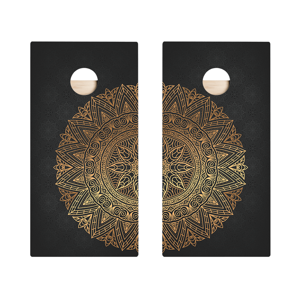 Golden Mandala Star Cornhole Boards, - American Cornhole Association