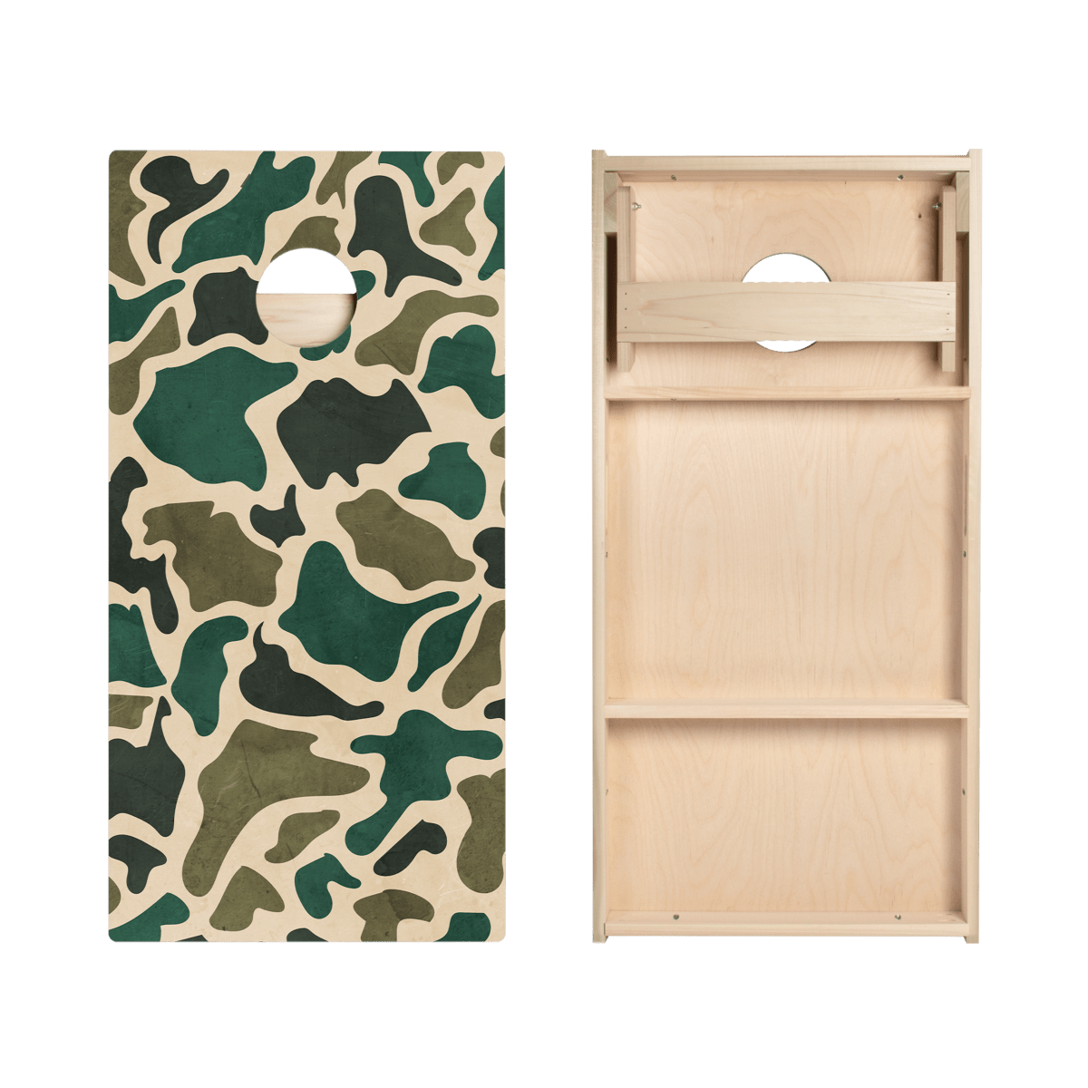 Green Vintage Camo Star Cornhole Boards, - American Cornhole Association