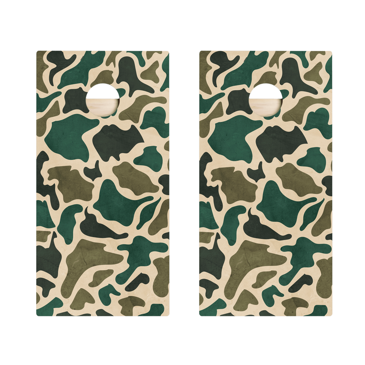 Green Vintage Camo Star Cornhole Boards, - American Cornhole Association