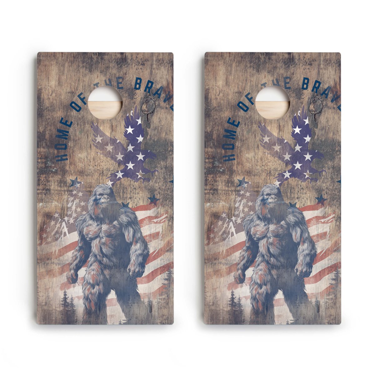 Home of the Brave Sasquatch Limited Edition Star Cornhole Boards | 07.24 Drop, - American Cornhole Association