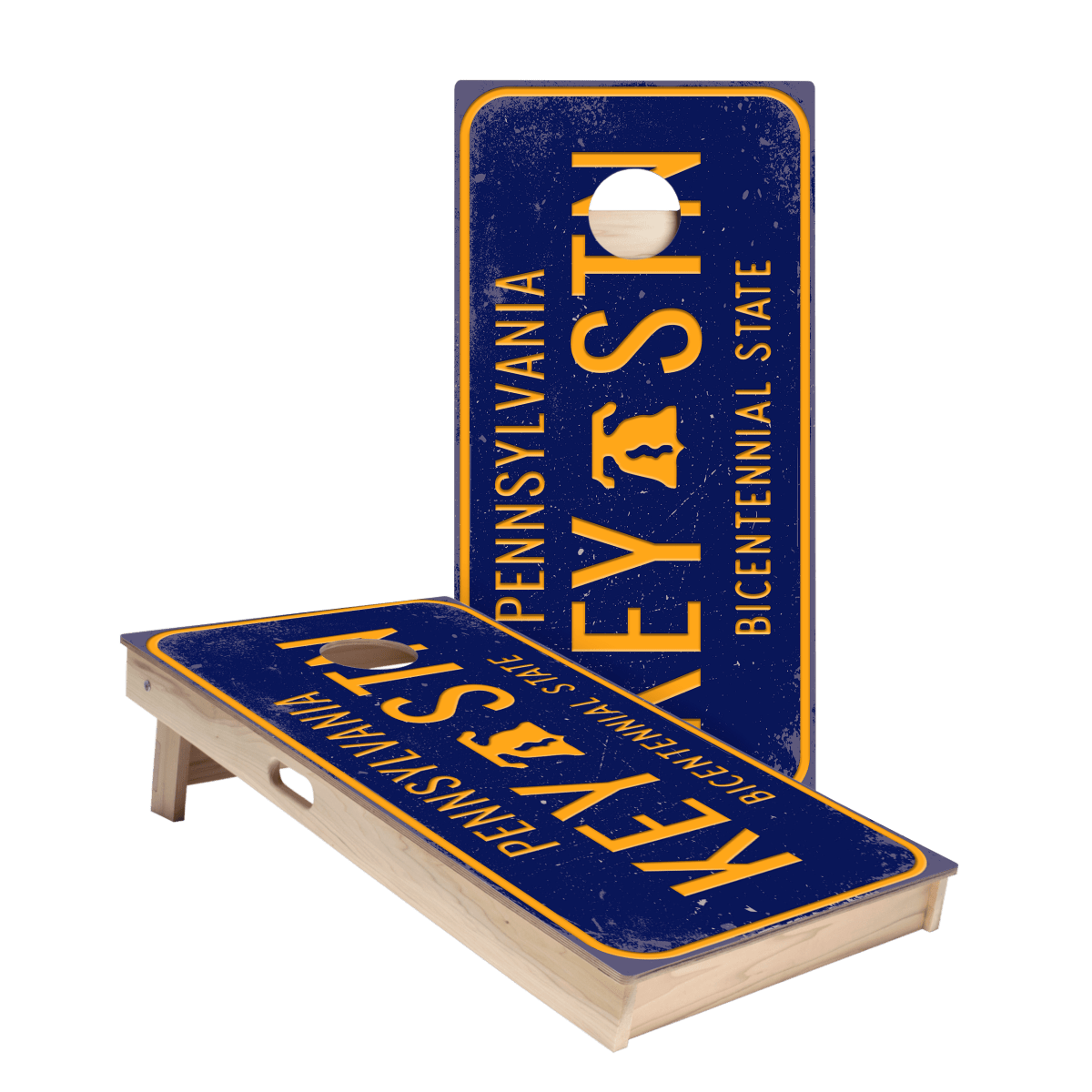 Home State License Plate Pennsylvania Star Cornhole Boards, - American Cornhole Association