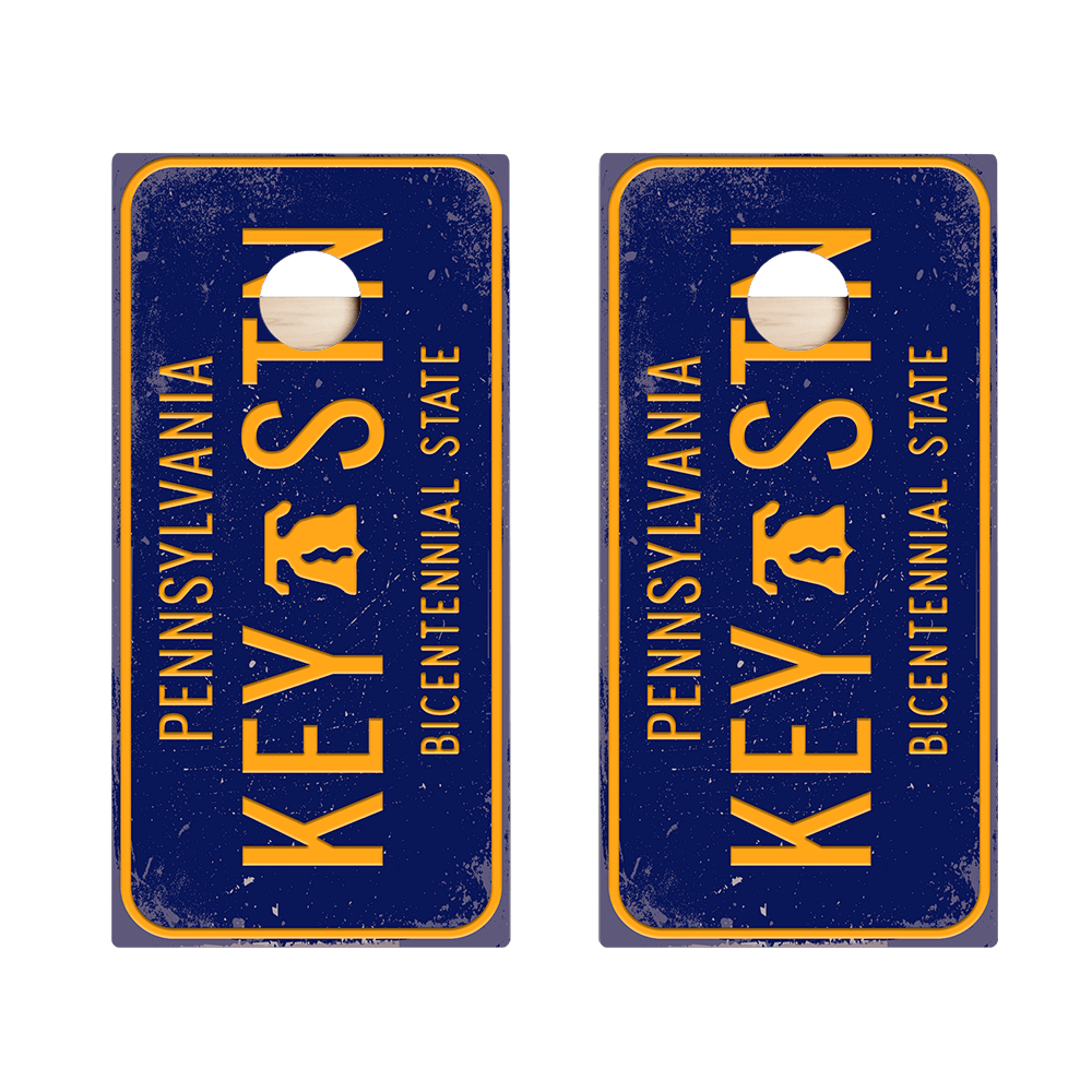 Home State License Plate Pennsylvania Star Cornhole Boards, - American Cornhole Association