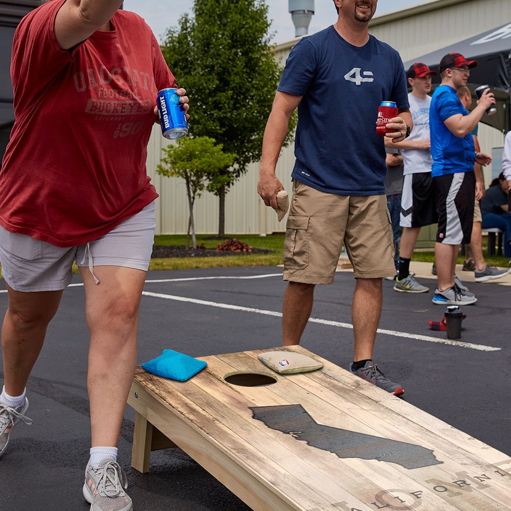 Home State Rustic Wood California Star Cornhole Boards, - American Cornhole Association